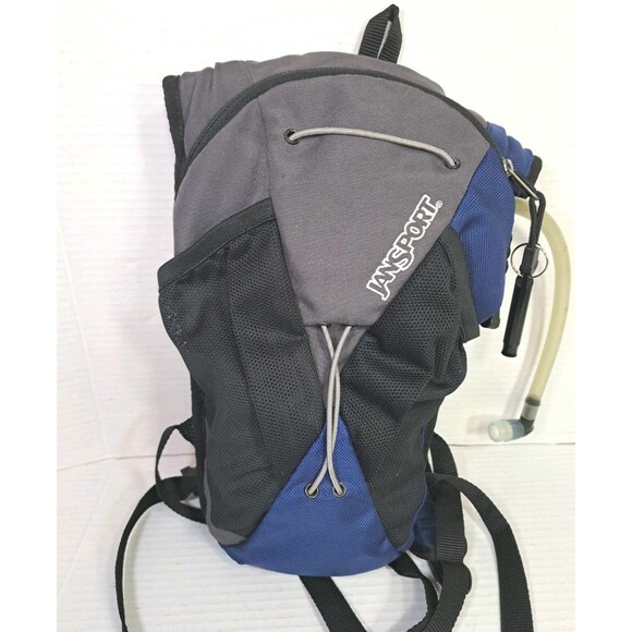 JanSport Helium Hydration Backpack Black Blue + 72oz Bladder Hiking Trail Pack - Picture 2 of 7